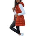 thumbnail image 2 of WXLWZYWL Women's Winter Long Hooded Puffer Vest Stand Collar Sleeveless Puffy Coat with Pockets, 2 of 6