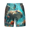 thumbnail image 4 of Lsque Mens Swim Trunks Underwater Swimming Guinea Pig Pattern - Bathing Suit Compression Liner - Beach Swim Shorts Swimwear - (S-3XL) - Stretch Quick Dry -3X-Large, 4 of 9