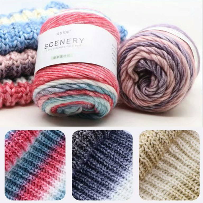  Segment Dyed Knitting Wool Yarn Multiple Colors Skin-Friendly  Hand Knitting Wool Yarn Cake Line Wool Crocheting Material Multicolor Soft  Thick Hand Knitting Wool Yarn For Blanket For Kids : Arts, Crafts