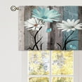thumbnail image 5 of Teal Farmhouse Daisy Curtain Valance for Window Treatments Wooden Flower Rod Pocket Kitchen Treatment Rustic Floral Butterfly Country Drapes for Bathroom Bedroom Living Room (52x18 Inch), 5 of 5