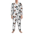 thumbnail image 3 of Yiaed Cool Chicken Print Men’s Pajamas Set - Long Sleeve Button Down Sleep Shirt and Pajama Bottoms Sleepwear Set Mens Pjs Sets Men's Pajama Bottoms-XX-Large, 3 of 7