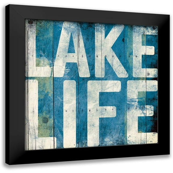Grey, Jace 12x12 Black Modern Framed Museum Art Print Titled - Lake Life Light Blue