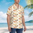 thumbnail image 5 of Xecao Dachshund print Hawaiian shirt - a stylish short-sleeve button-down for men, perfect for casual beach and tropical outings., 5 of 9
