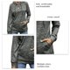 thumbnail image 2 of Sudadera con capucha de manga larga para mujer, informal, cómoda, con bolsillo, para ir de compras en casa, gris, XXL, 2 of 3