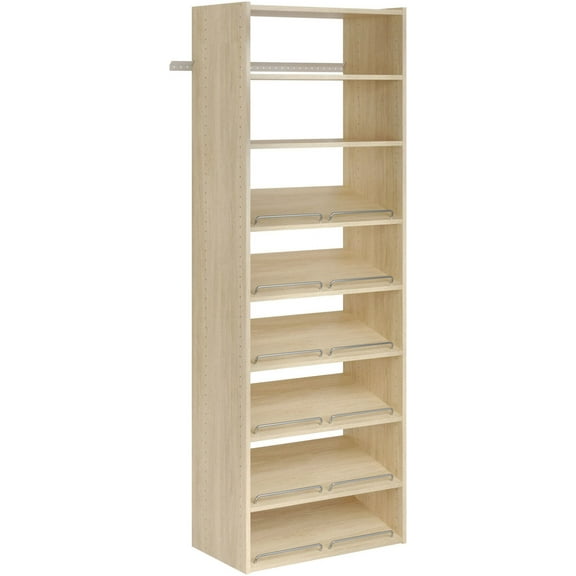 The Stow PH36-MJ 72 x 25.125 x 14 in. Living Essential Shoe Tower Kit, Honey Blonde