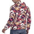 thumbnail image 6 of Kdxio Skull record artist Print Mens Casual Hooded Collar Drawstring Hoodies Pullover Sweatshirts Casual Long Sleeve Shirts-4X-Large, 6 of 7