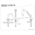 thumbnail image 5 of Kingston Brass KSK3338PLTR Deck Mount Hand Shower with Diverter for Roman Tub Faucet, Brushed Nickel, 5 of 5