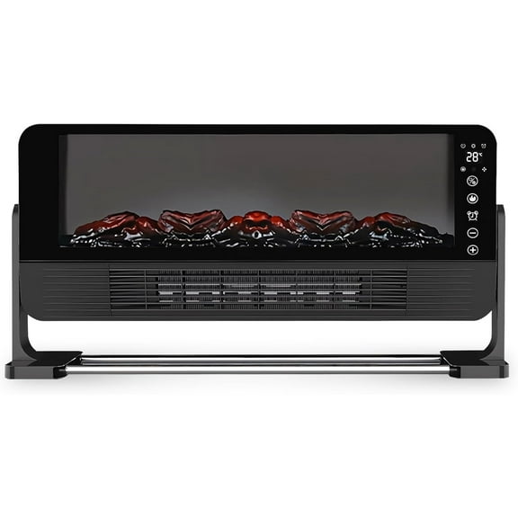 22inch Small Electric Fireplace Heater with 3D Flame Effect, Remote Control, Portable Fireplace Heaters for Indoor Use Spring & Autumn Heating, Living Room, Bedroom, 1500w/2000w, 12h Timer