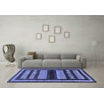 thumbnail image 3 of Ahgly Company Machine Washable Indoor Square Abstract Blue Modern Area Rugs, 7' Square, 3 of 4