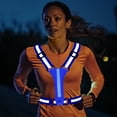 thumbnail image 4 of LED Reflective Vest Running Gear, 3 Lights Colors High Visibility Reflective Running Gear Rechargeable Light Up Running Vest for Walking Running Cycling, Adjustable for Men Women Kids,Blue, 4 of 11