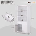 thumbnail image 7 of Aitjunz 71'' Tall Kitchen Storage Cabinet with Door and Drawer, Wooden Pantry Cabinet w/ Open Shelf and Adjustable Shelf, 5 -Tier Large Cabinet w/ Cured Profile Design for Dining Room, 7 of 7