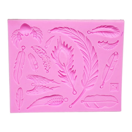

Silicone Feather Angel Wings Molds Cake Decorating Tools Bakeware Cupcake Dessert Chocolate Fondant Mold (Pink)
