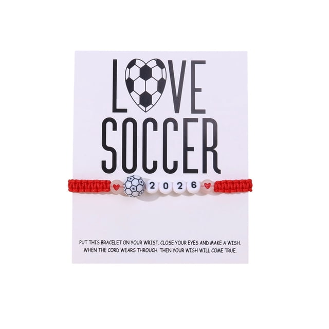Pulsera de Fútbol Versátil Tejido Ajustable Cuerda de Mano Conmemorativa para Hombres / Mujeres Unisex