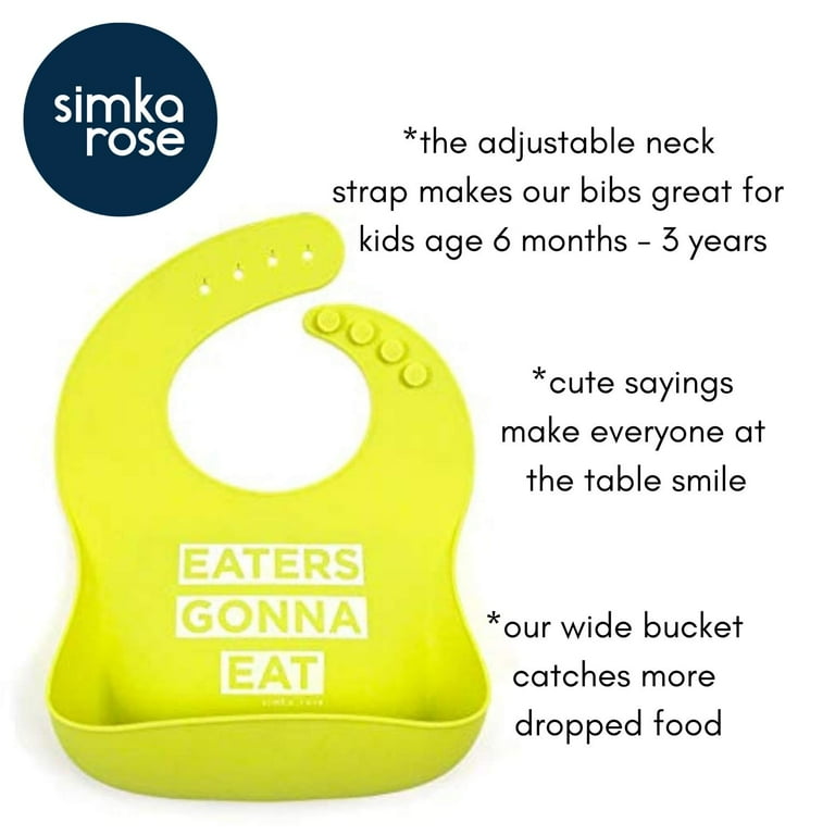 Simka Rose Silicone Baby Bibs for Babies and Toddlers Dishwasher Safe Soft Adjustable and Waterproof Flexible Chemical Free Bib Gift for Parents