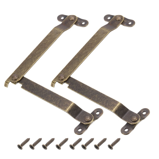 Paquete de 2 bisagras de soporte de tapa plegable, bisagras rotativas de hierro de 181 grados, bisagras de retención para armario, grande
