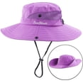 thumbnail image 2 of Sombrero de sol con cola de caballo para mujer, protección UV, plegable, de malla, ala ancha, para pesca en la playa$Sombreros de sol con ala ancha con protección UV para mujer, gorra con, 2 of 7