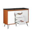 thumbnail image 4 of Double Sink Vanity Cabinet, Cherry White Black, Wood, Mid Century Hotel Bedroom Bathroom, Modern Contemporary HB34100, 4 of 10