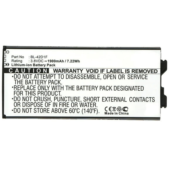 Batteries N Accessories BNA-WB-L3869 Cell Phone Battery - Li-ion, 3.8, 1900mAh, Ultra High Capacity Battery - Replacement for LG BL-42D1F, EAC63238801, EAC63238901 Battery