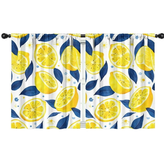 Blackout Kids Curtains,Blue Lemon Childrens Insulated Curtains Set Of 2,Bedroom Essentials,Toddler Room Decor 42x54in(106x137cm)
