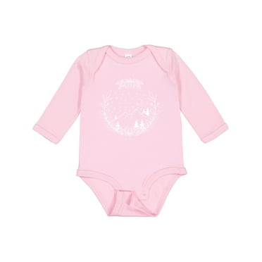 Inktastic Adventure to the Mountains with Moon and Stars Boys or Girls Long Sleeve Baby Bodysuit