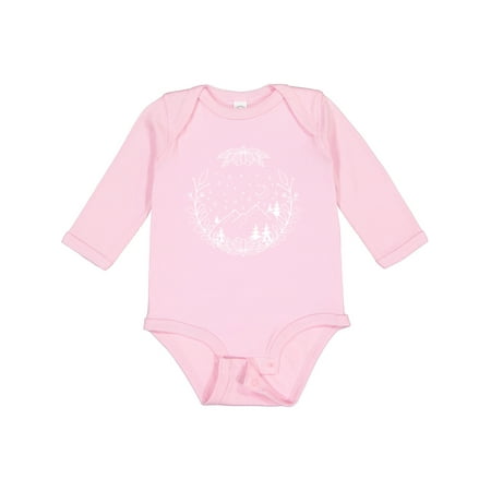 

Inktastic Adventure to the Mountains with Moon and Stars Gift Baby Boy or Baby Girl Long Sleeve Bodysuit