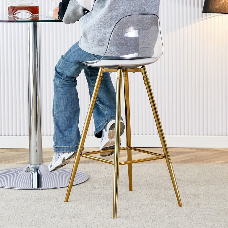 Acrylic and gold bar stools set of 2 sales