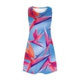 thumbnail image 5 of gakvbuo Summer Dresses for Women Crewneck Knee-Length A-Line Dresses Boho Floral Sundress Sleeveless Tshirt Dress Pockets Casual Loose Swing Tank Dress Beach Cover Up, 5 of 5
