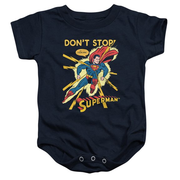 Superman It Tickles Unisex Infant Snap Suit for Baby, Navy, Large