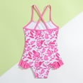 thumbnail image 4 of Coerni Toddler Girl Dazzling Sleeveless Swimsuit Ruffle 𝐂𝗿oss Strap Refreshing Bathing Suit Summer Beach Play Surf Wear, 4 of 8