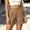 Khaki, variant on ByworldtasicNo Boundaries Women's Casual Shorts Pleated High Waist Wide Leg Elastic Comfy Trendy Shorts with Pockets