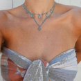 thumbnail image 1 of Star Tassel Pendant Necklace Shiny Rhinestone Gold Color Alloy Metal Chain Choker Jewelry for Women 9492---Product code 43848, 1 of 5