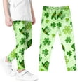 thumbnail image 7 of Auroural Leggings for Toddler Girls Green Girls St. Patrick's Day Printed Pants High Waist Stretchy Soft Tights 4 Years Green, 7 of 7