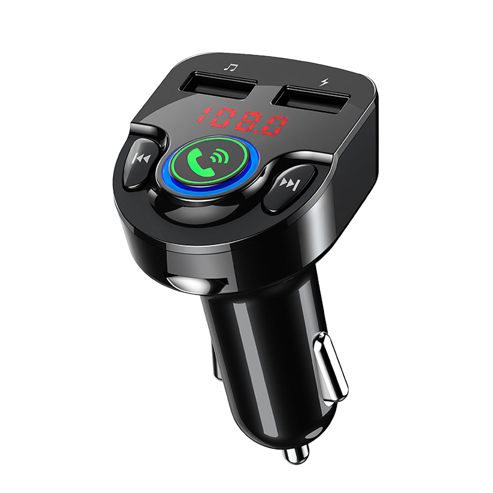 18W Bluetooth Transmitter for car Wireless Bluetooth FM Radio Adapter Music Player FM Car Kit Hands-Free Calling and 2 USB Support Siri Google/U Disk/TF OKiT Bluetooth FM Transmitter for Car