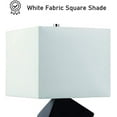 thumbnail image 3 of NEW Modern Black Wooden Block Base, White Fabric Shade, Socket Switch, 25" Table Lamp 31229, 3 of 5