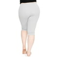 thumbnail image 3 of Stretch Is Comfort Women's Cotton Knee Length Leggings Heather Gray 3X, 3 of 6