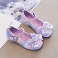thumbnail image 5 of Splozh Toddler Girl Dress Shoes Toddler Girl Bowknot Princess Shoes Party Birthday Performance Wedding Mary Janes Purple,US 1, 5 of 9