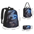 thumbnail image 2 of Balery Black And Blue Lightning Dragon Mochila escolar 3 en 1 para niños: mochila resistente con lonchera térmica y estuche para lápices. Mochila escolar para niños y niñas., 2 of 7