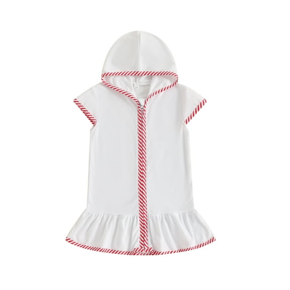 BemeyourBBs Toddler Terry Cloth Swim Cover Up Baby Boy Girl Swimsuit Wraps Short Sleeve Zipper Hooded Coverup Dress Towel Beach Bathing Suit Swimwear