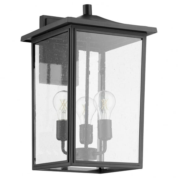 Quorum Lighting Riverside Outdoor Lantern, 3 Lights, Noir Finish