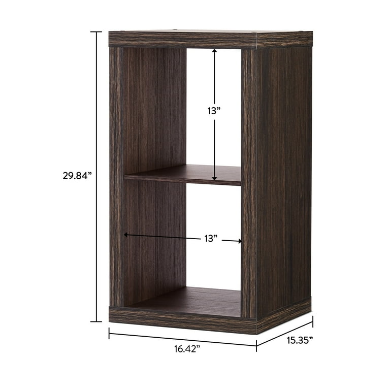 Better Homes & Gardens 2 Cube Storage Organizer, Tobacco Oak