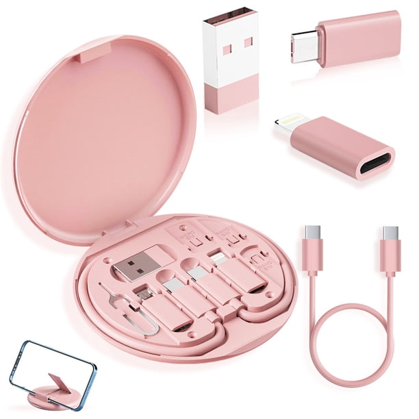 Adaptador de cable de carga con pin de tarjeta de carga de datos de carga rápida plegable magnético para Apple Android