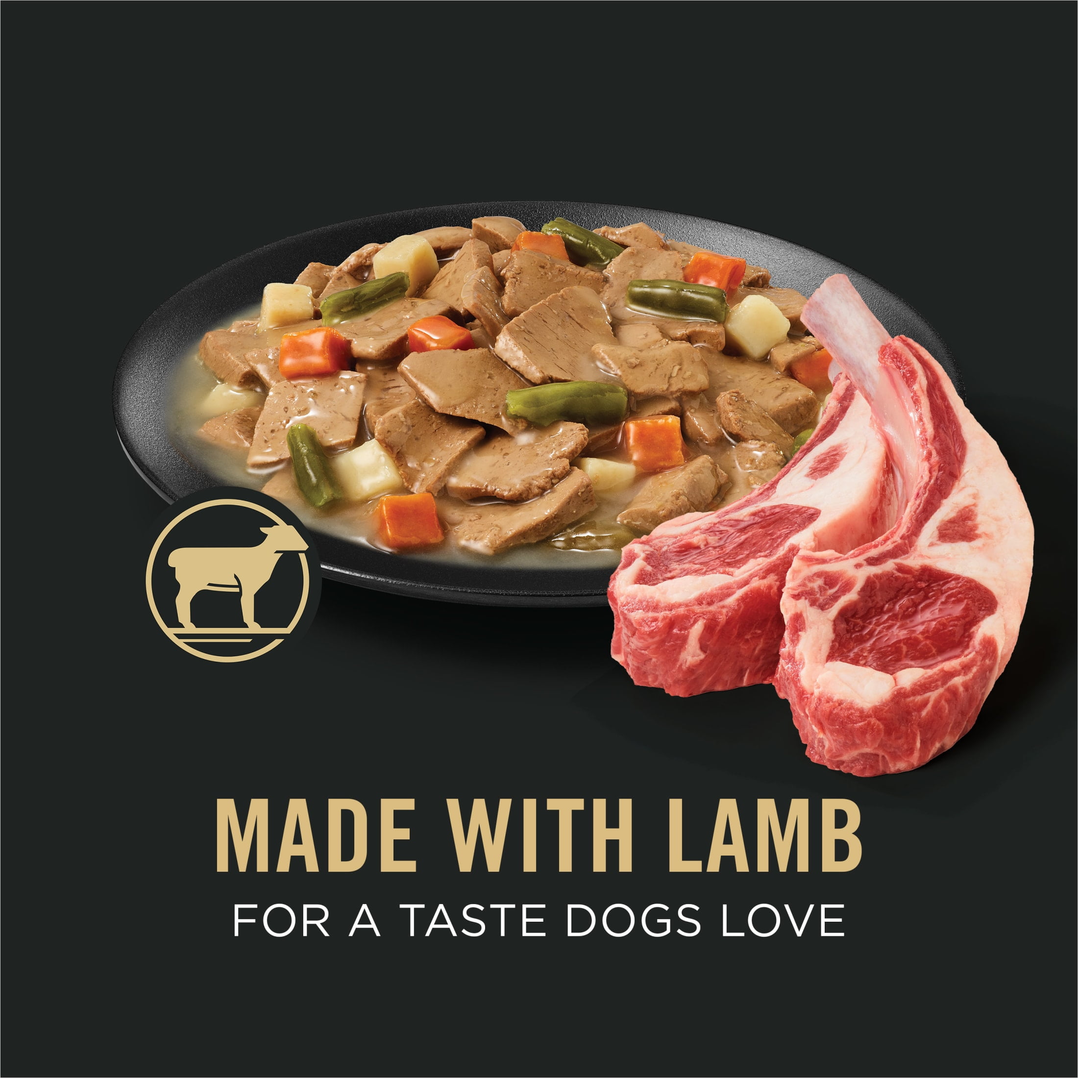 Purina Pro Plan Complete Essentials Lamb and Vegetables Entree in Wet Dog Food Gravy, 13 oz Can