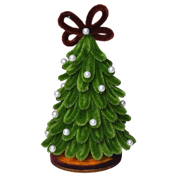 DIY Christmas Tree Decoration Kit with Lights, Chenille Craft Set for Kids and Holiday Projects