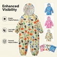 thumbnail image 4 of Kids Rain Suit One Piece Coveralls Raincoat Toddler Hooded Rainsuit Poncho Full Body Rain Gear for Girls and Boys 1-7 Years, 4 of 8