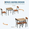 thumbnail image 3 of 3-Piece Kitchen Table Set for 2, Farmhouse Dining Set with Table & Chairs for Small Spaces, 3 of 7