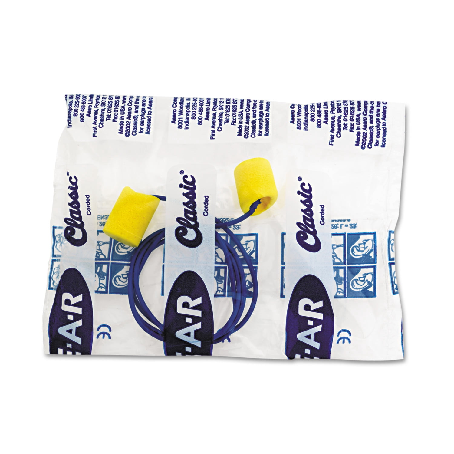 3M E-A-R Classic Corded Earplugs 311-1101, in Poly Bag