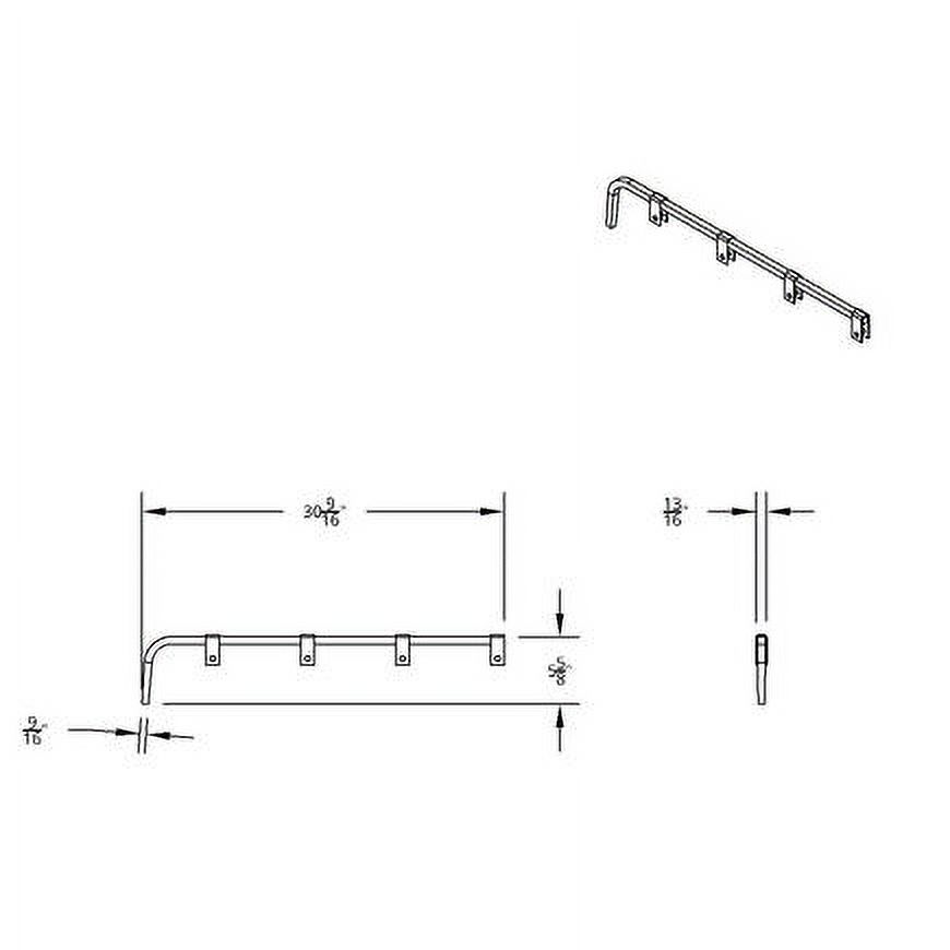 1 Pair United Pacific 10671 Black Straight Mud Flap Hanger - No Coil