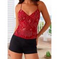 thumbnail image 3 of Argulvti Women Camisole, Sleeveless Tops V-neck Backless Flower Summer Vest for Party Club, 3 of 7