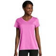 thumbnail image 1 of Hanes T-Shirt Sport Chiné Performance Col en V pour Femmes, TG, Frais Berry Heather, 1 of 3