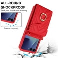 thumbnail image 4 of ELEHOLD Case for Samsung Galaxy Z Flip7, RFID Leather Wallet Phone Case with Ring Stand & Shoulder Strap,Red, 4 of 9